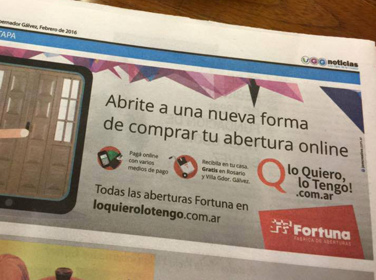 aviso en periódico impreso